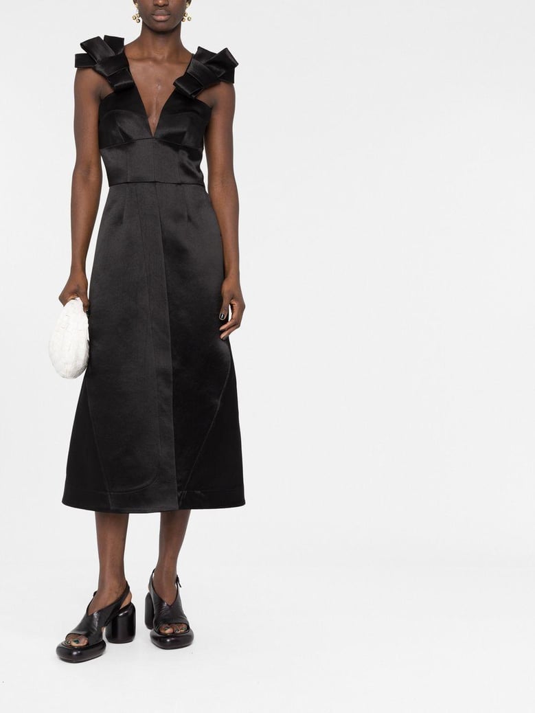 black satin dress by Selfnex