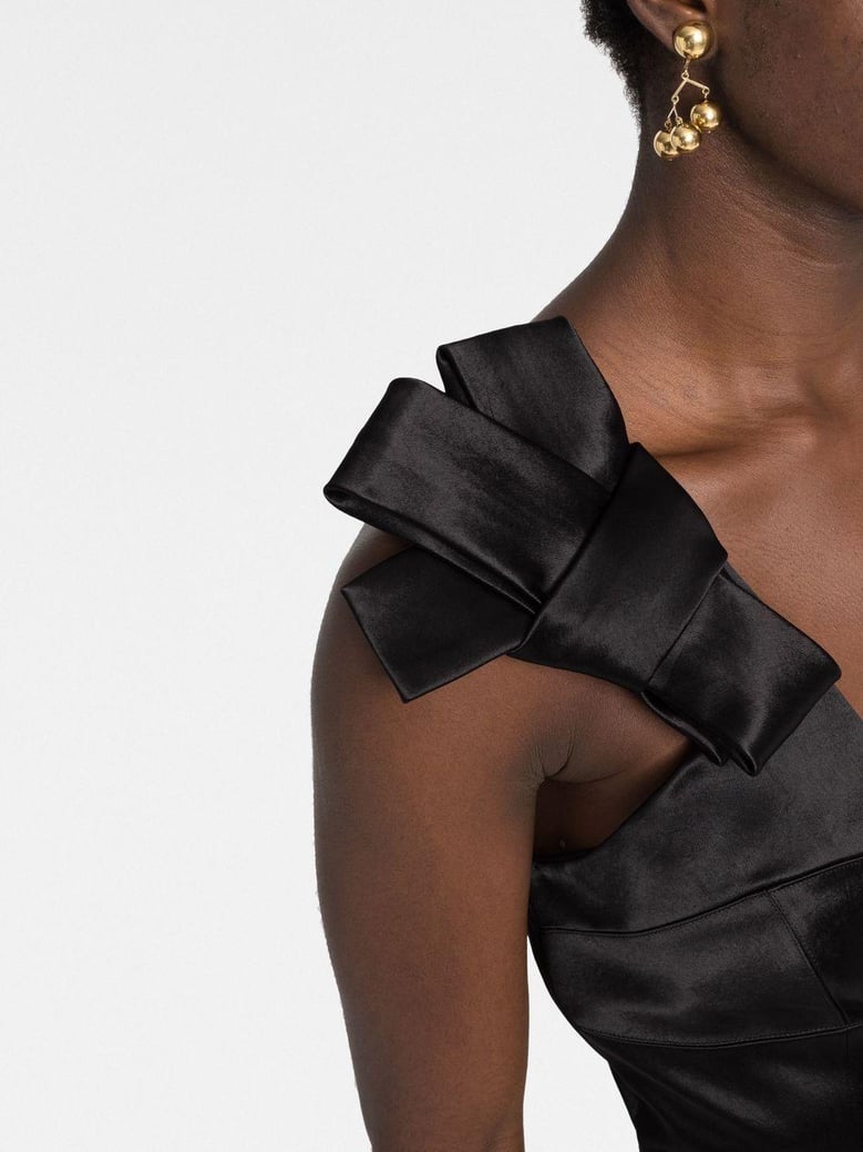 black satin dress by Selfnex