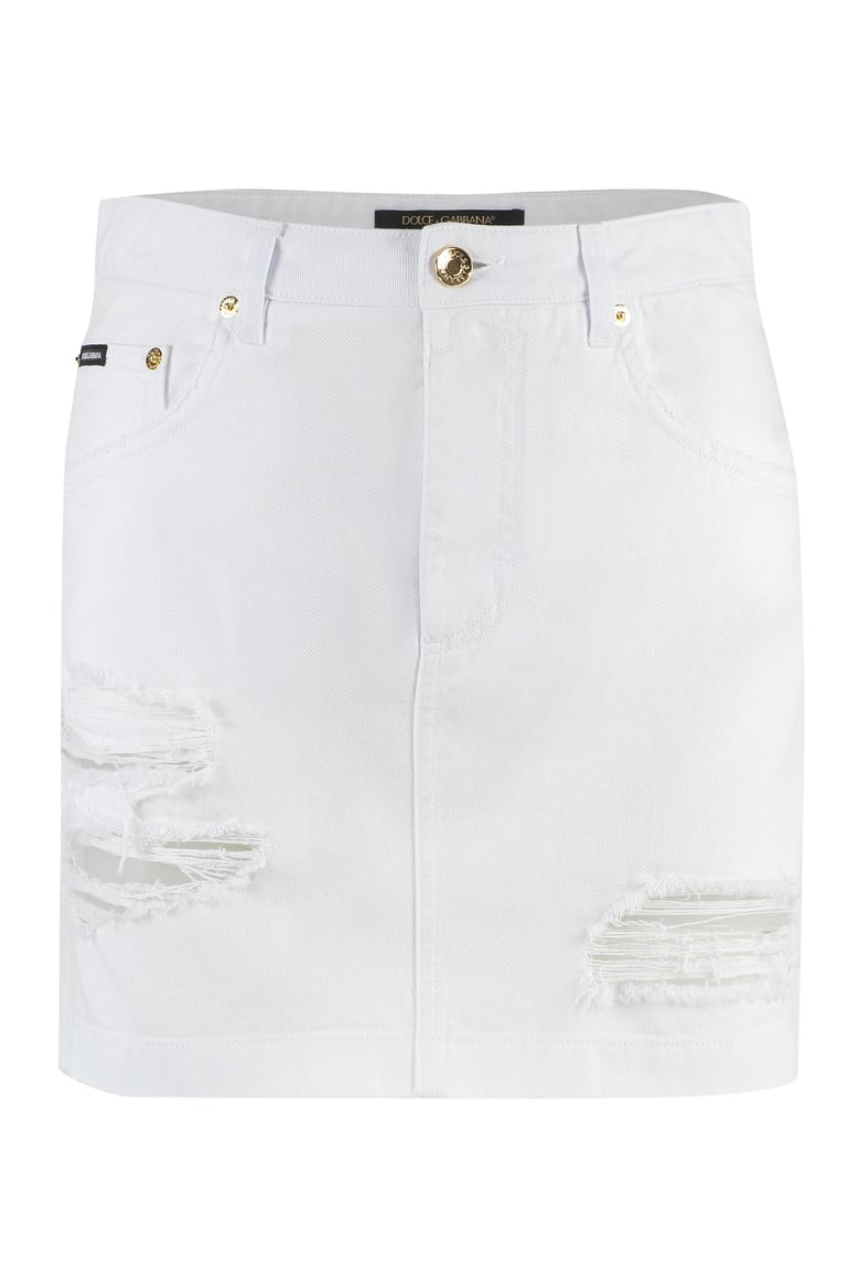 denim mini skirt by Selfnex