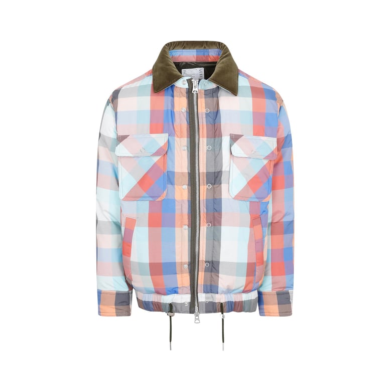 sacai plaid padded blouson by Selfnex