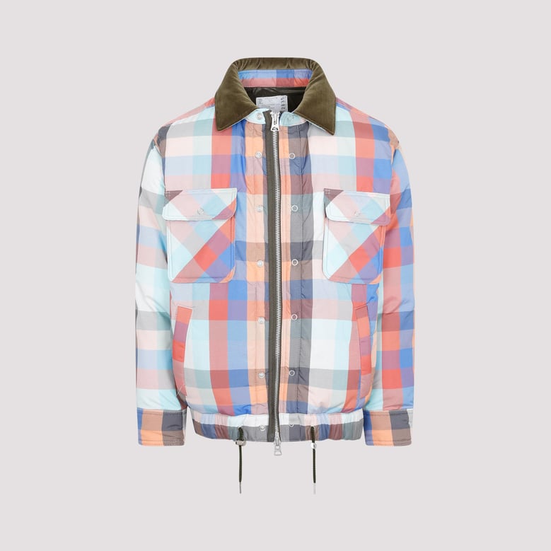 sacai plaid padded blouson by Selfnex