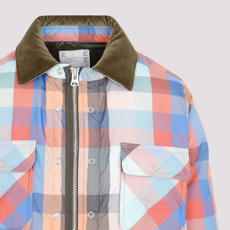 sacai plaid padded blouson by Selfnex