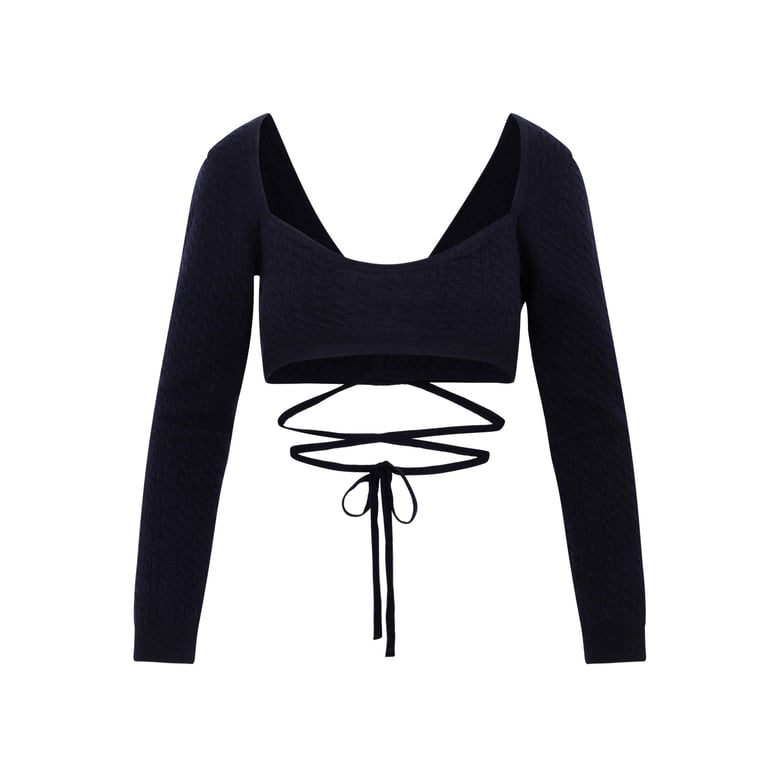 patou wrap knitted top by Selfnex