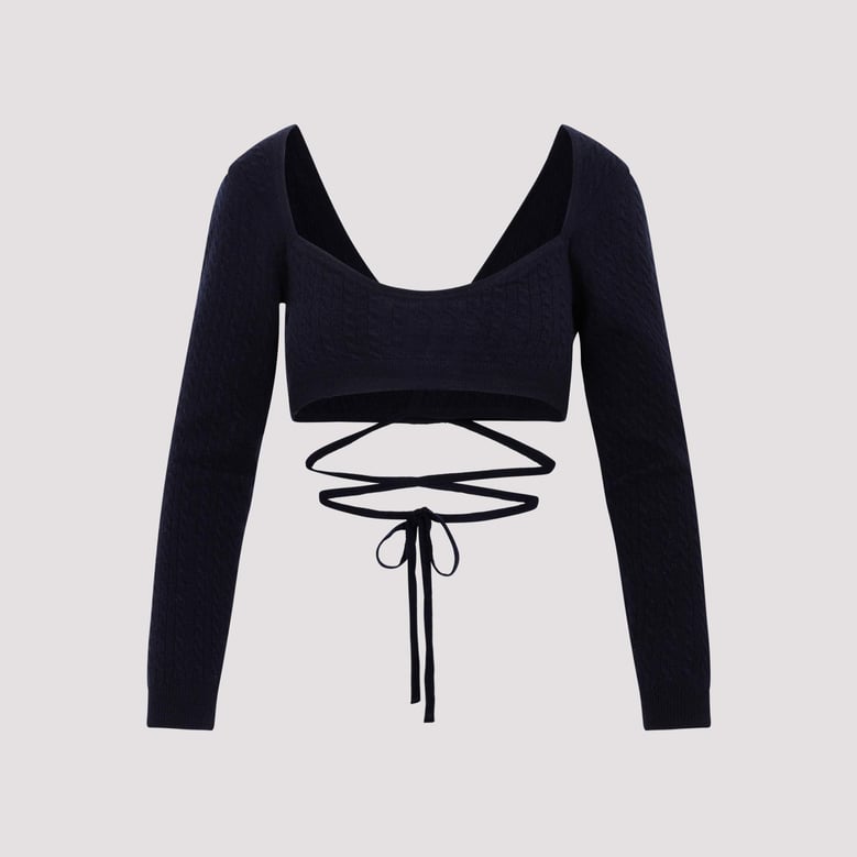 patou wrap knitted top by Selfnex