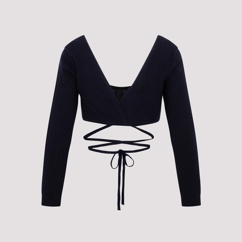 patou wrap knitted top by Selfnex
