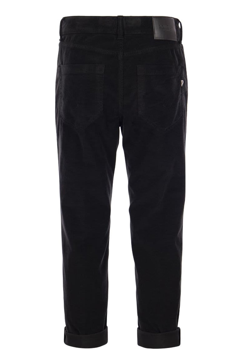 koons - multi-striped velvet trousers with jewelled buttons by Selfnex