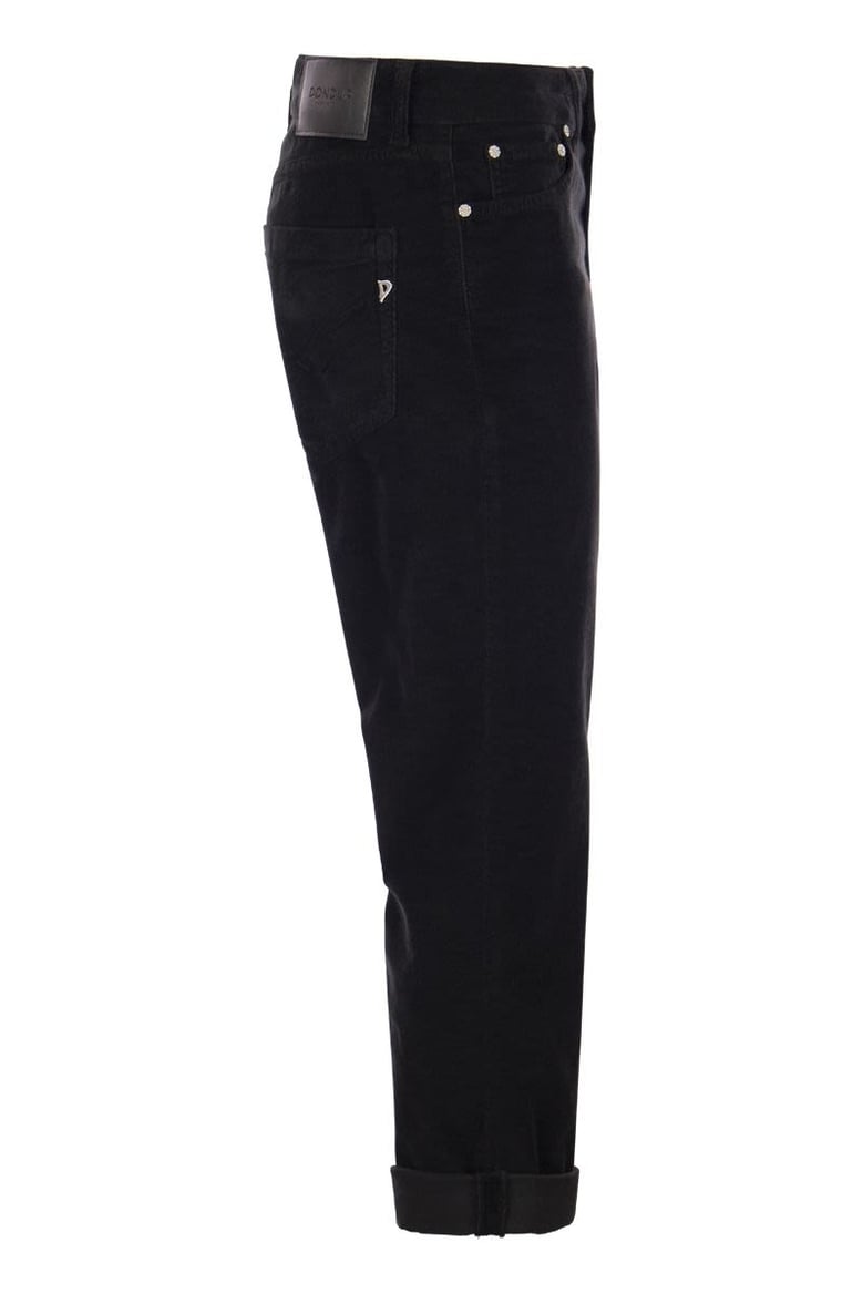 koons - multi-striped velvet trousers with jewelled buttons by Selfnex