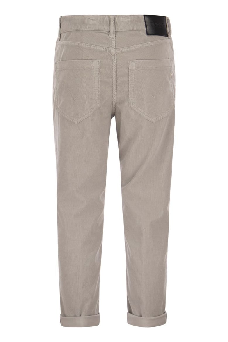 koons - multi-striped velvet trousers with jewelled buttons by Selfnex