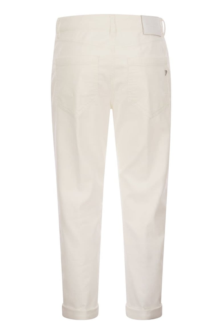 koons - multi-striped velvet trousers with jewelled buttons by Selfnex