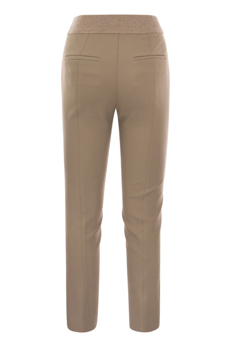 stretch gabardine cigarette trousers by Selfnex