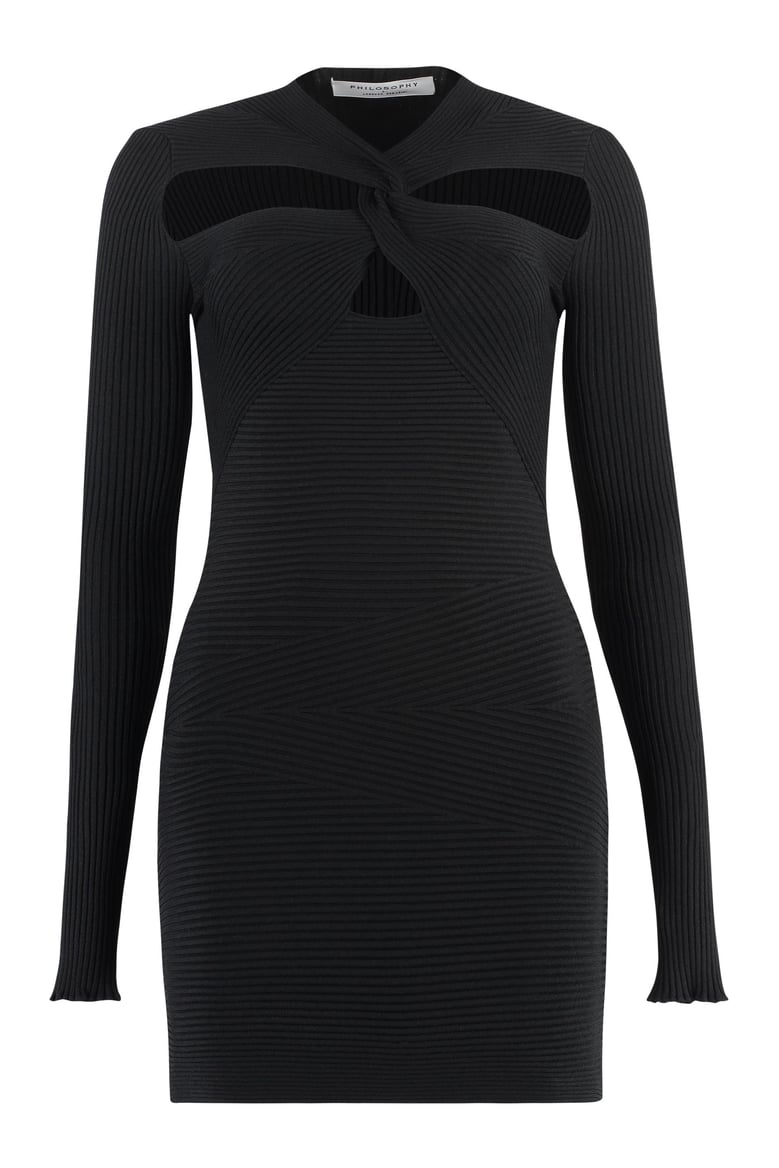 cut-out detail sweater dress by Selfnex