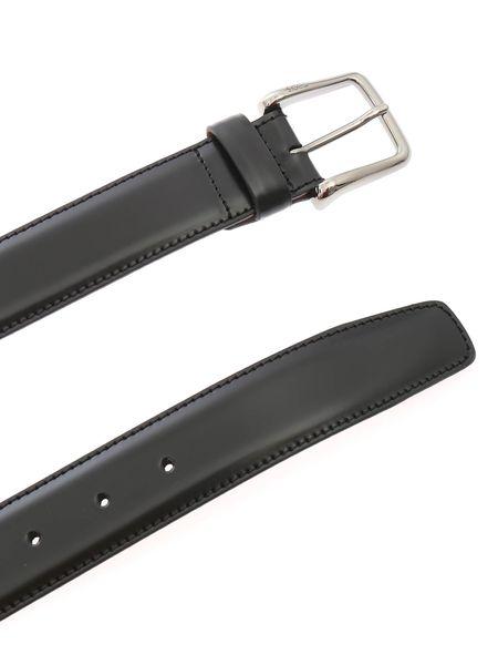 leather square buckled belt by Selfnex