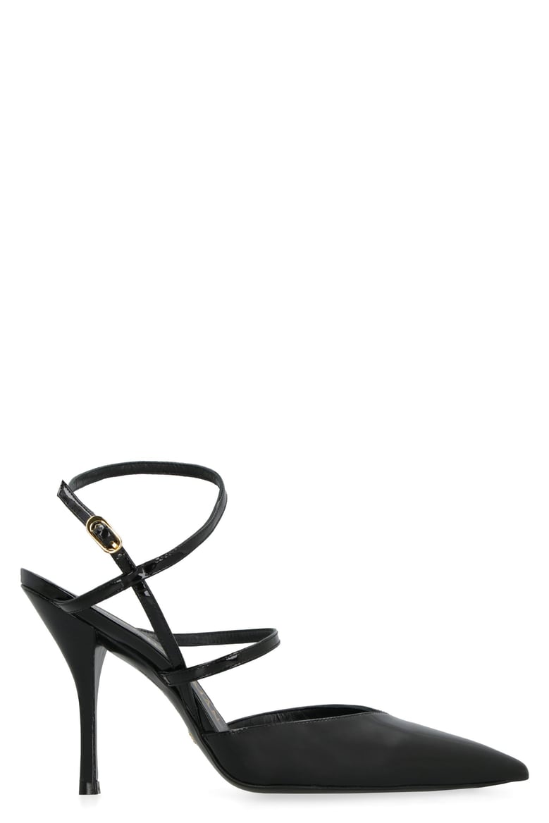 strapeze leather pumps by Selfnex