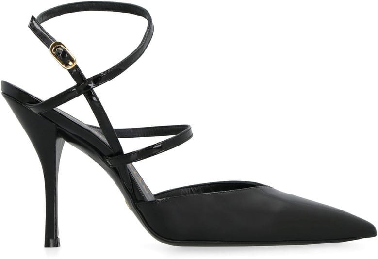 strapeze leather pumps by Selfnex