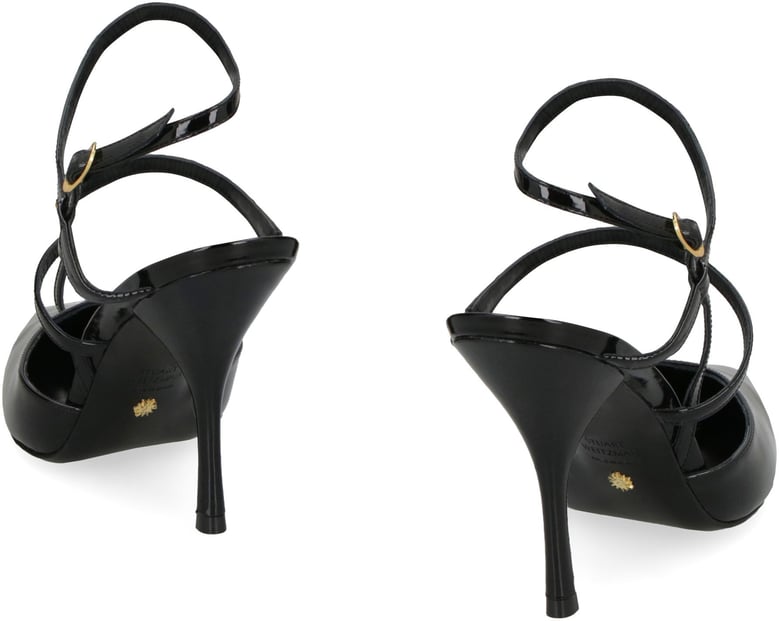 strapeze leather pumps by Selfnex