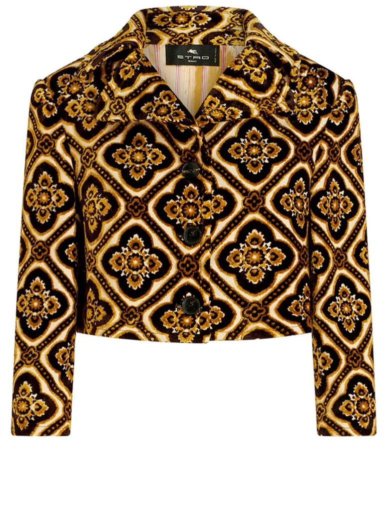 velvet cropped jacket by Selfnex