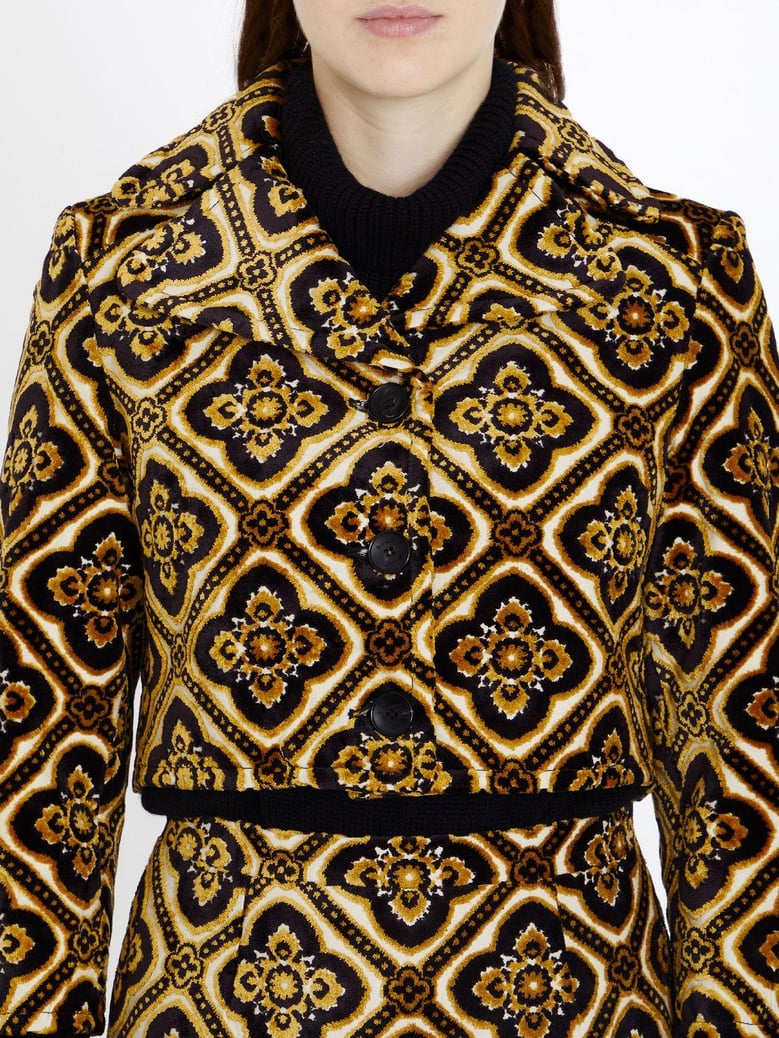 velvet cropped jacket by Selfnex