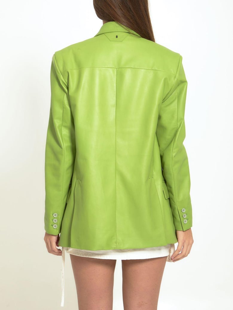 lime leather jacket by Selfnex