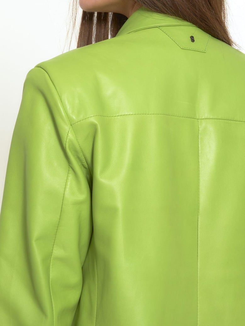 lime leather jacket by Selfnex