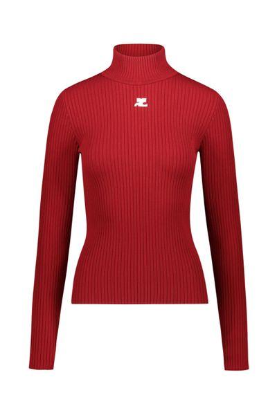 courrèges rib knit mock neck sweater by Selfnex