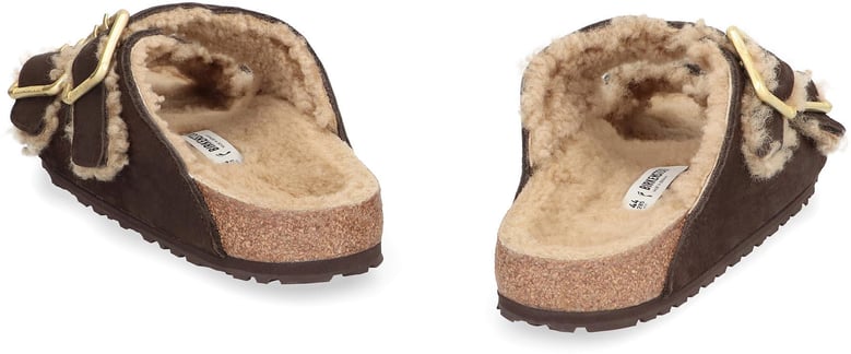 arizona suede shearling slides by Selfnex