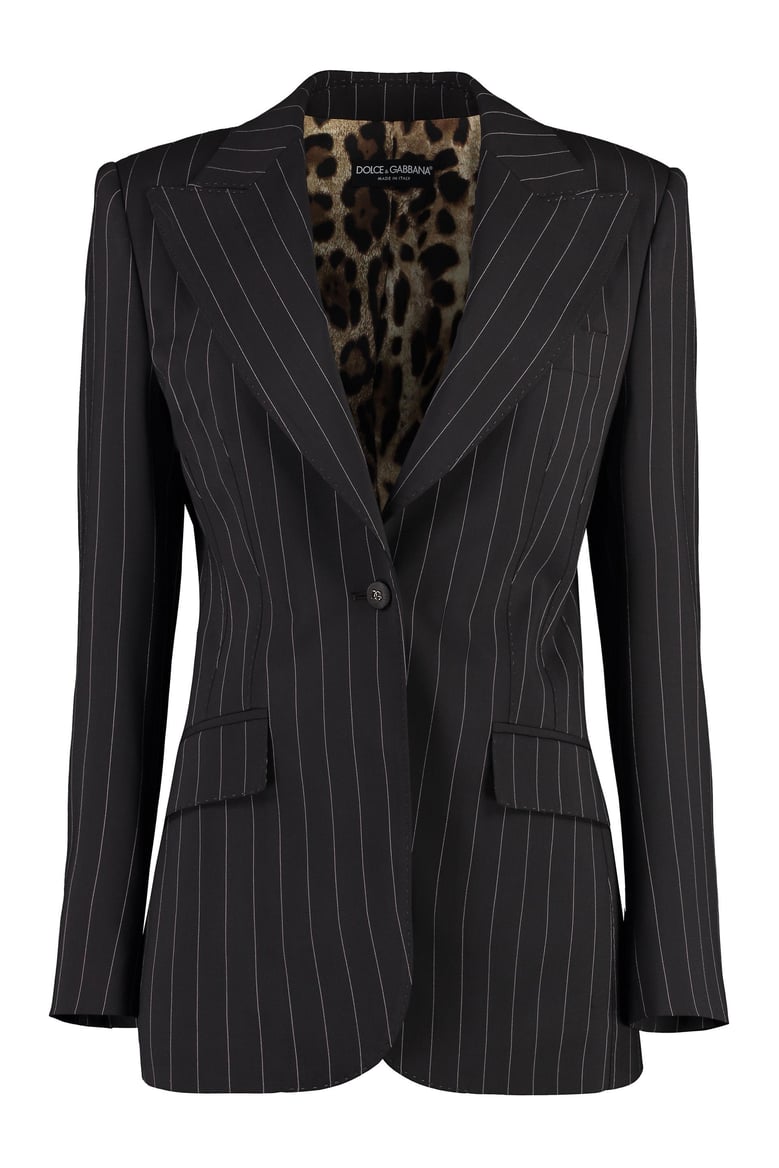 wool pinstripe blazer by Selfnex