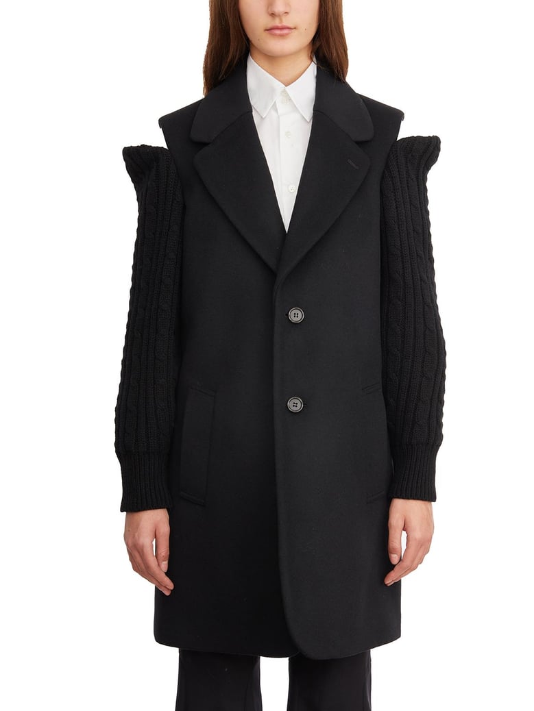 coat with wool sleeves by Selfnex