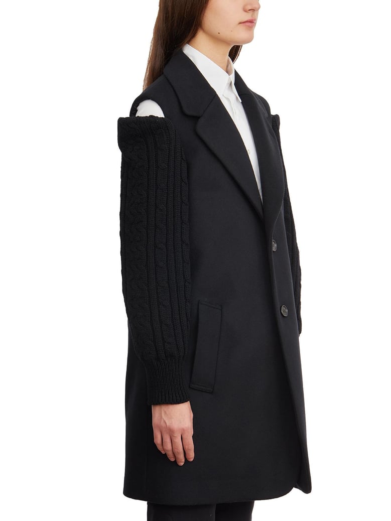 coat with wool sleeves by Selfnex