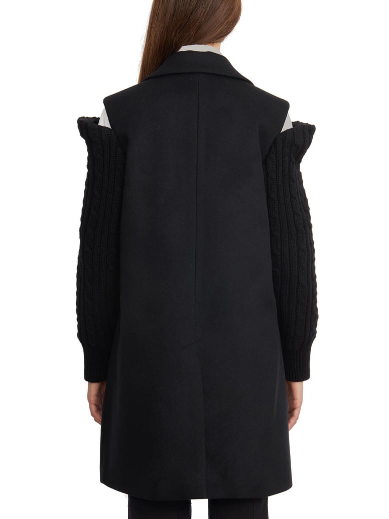 coat with wool sleeves by Selfnex