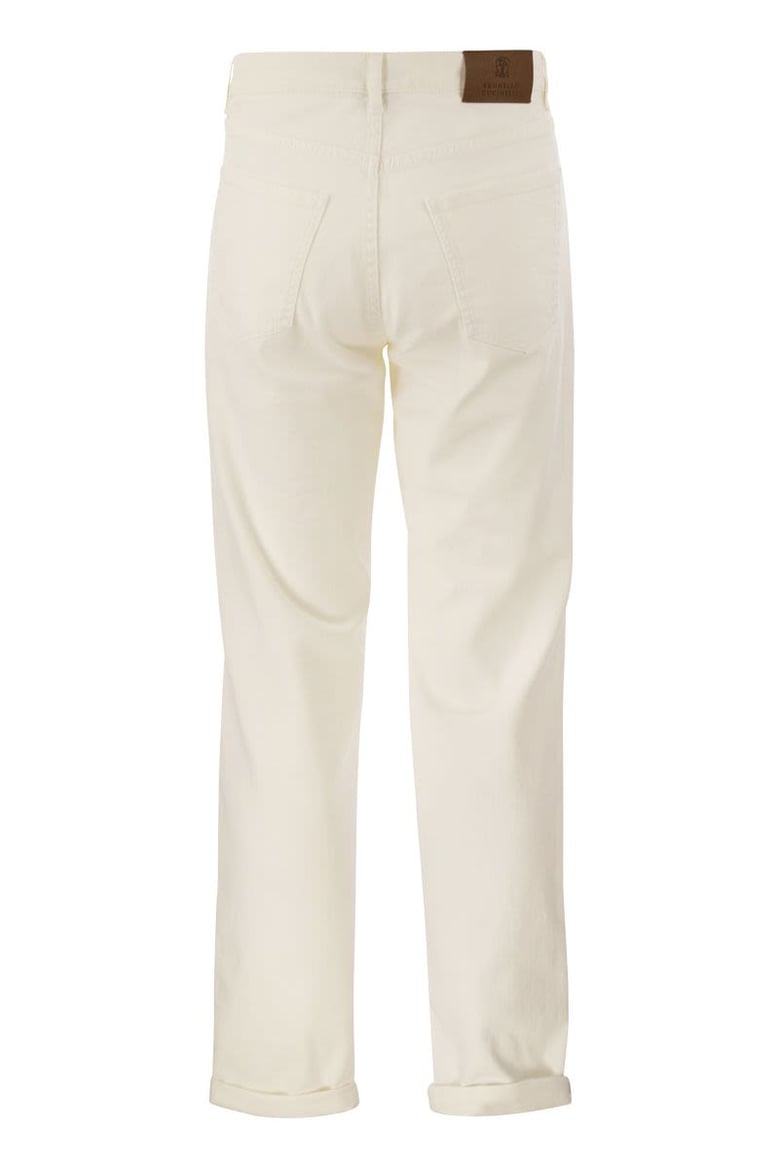 five-pocket traditional fit trousers in light comfort-dyed denim by Selfnex
