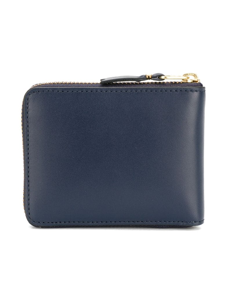 navy leather zipped wallet by Selfnex