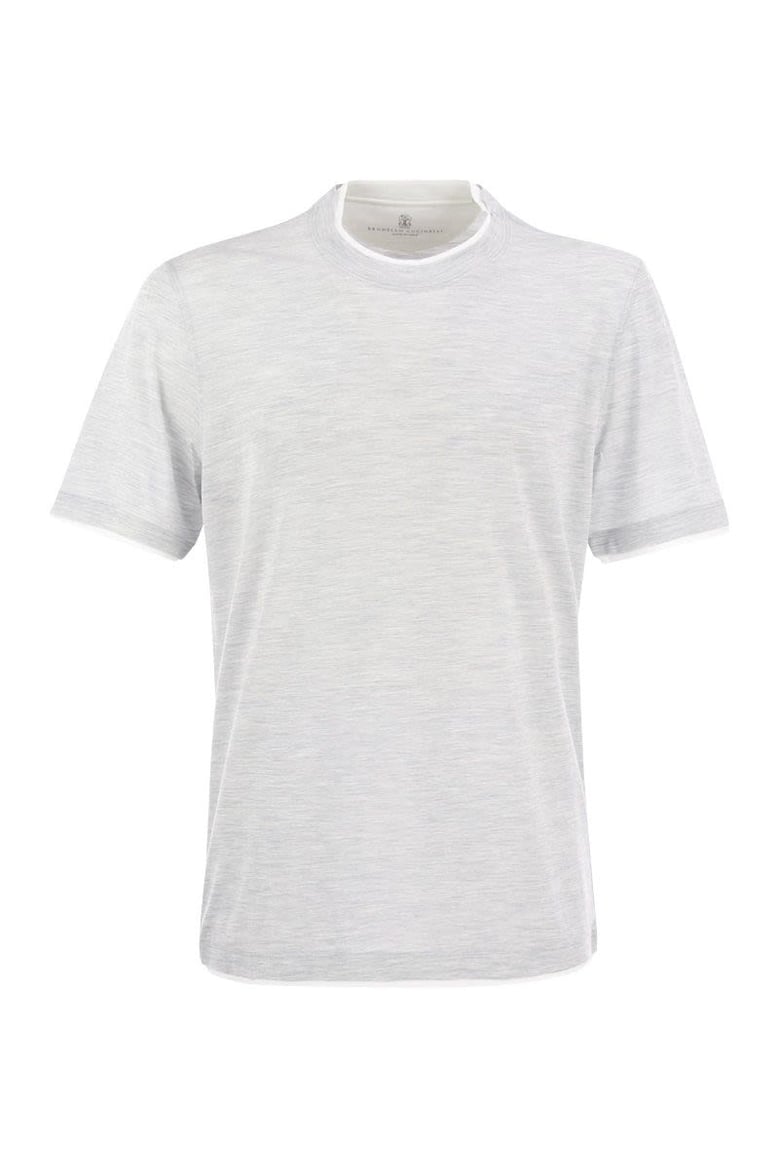 slim fit crew-neck t-shirt in lightweight cotton jersey by Selfnex