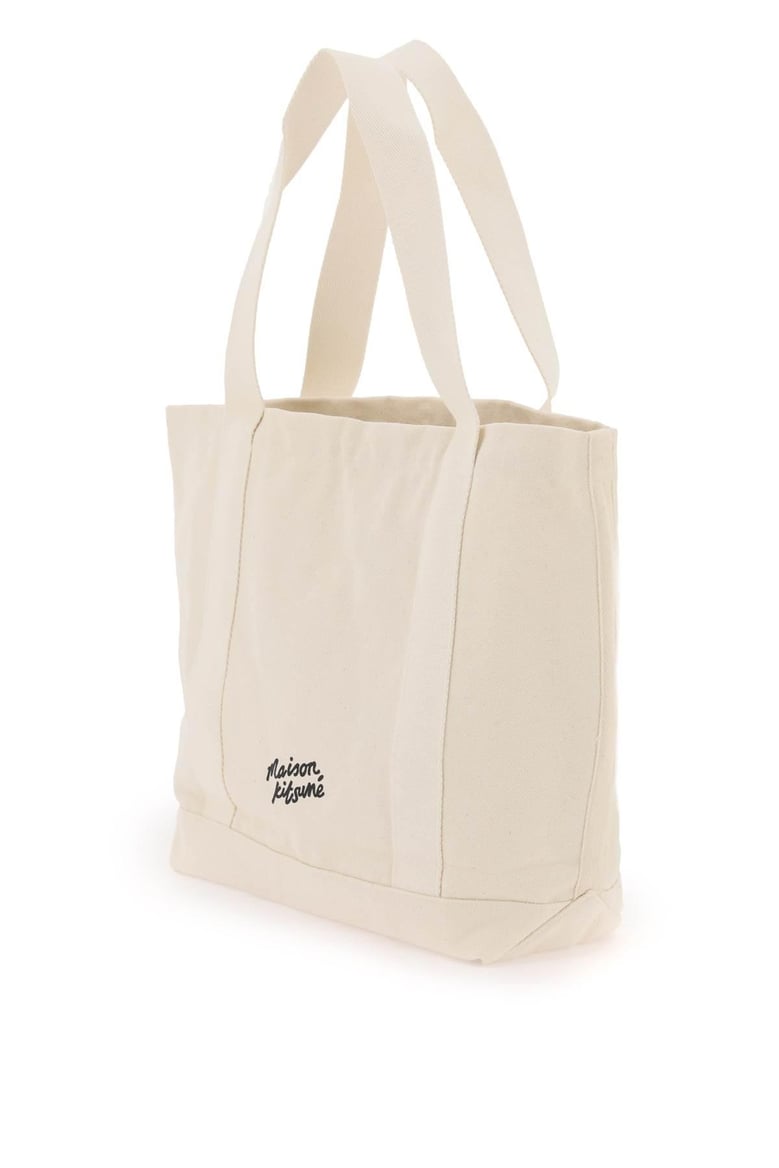 ivory canvas fox head shopping bag by Selfnex