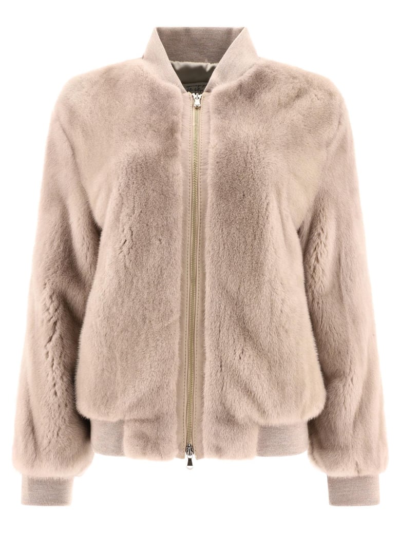 mink fur bomber jacket by Selfnex