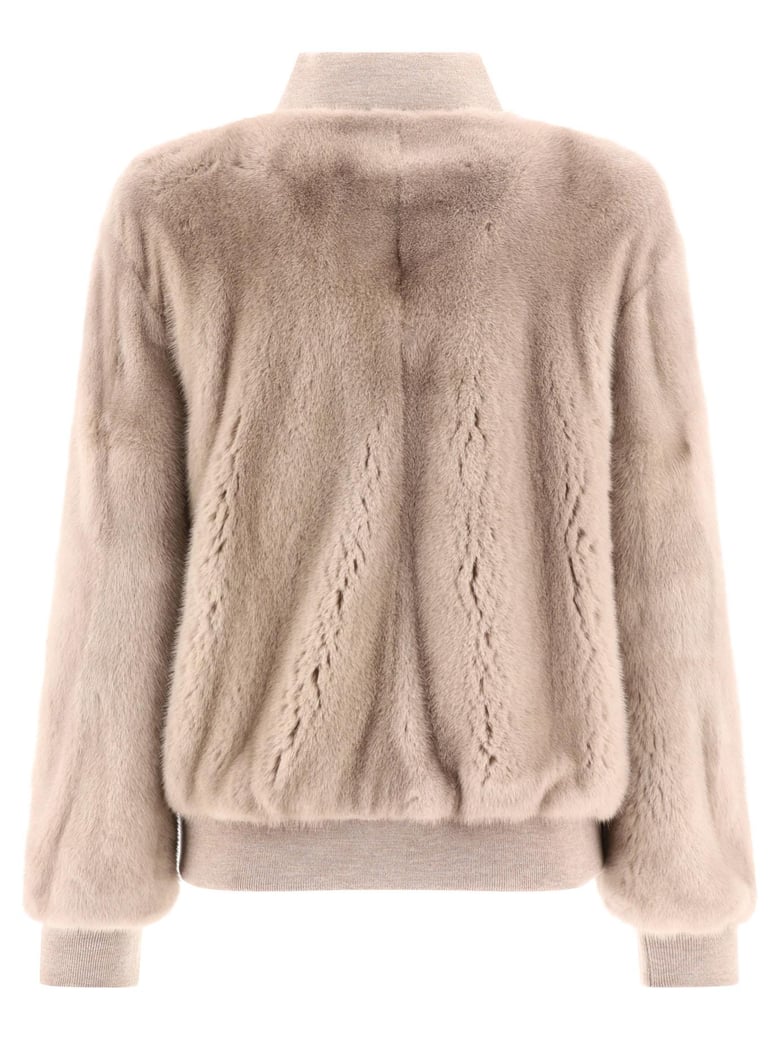 mink fur bomber jacket by Selfnex