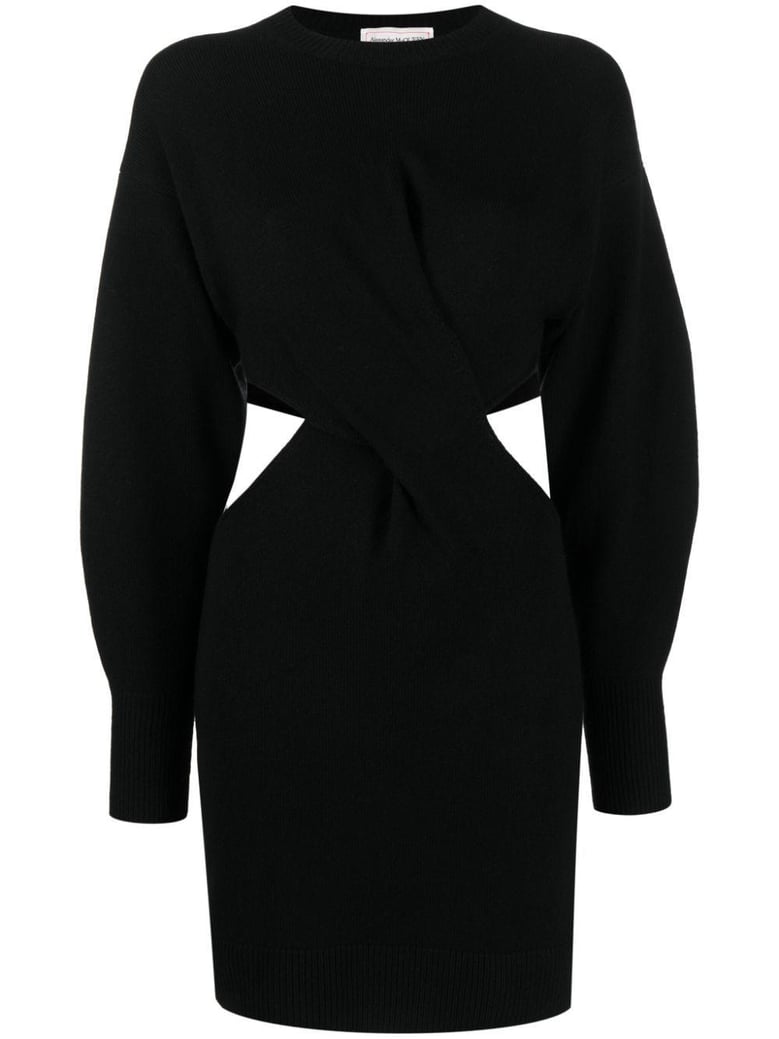 black wool blend dress by Selfnex