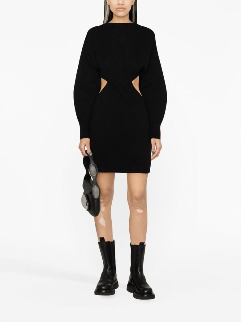 black wool blend dress by Selfnex