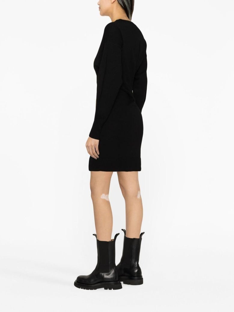 black wool blend dress by Selfnex