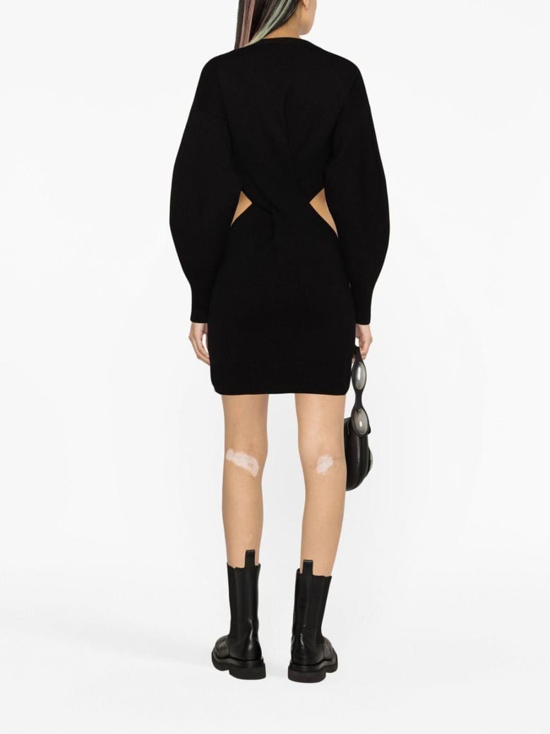 black wool blend dress by Selfnex