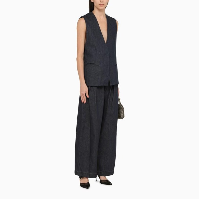 blue cotton waistcoat by Selfnex