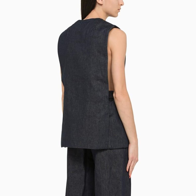 blue cotton waistcoat by Selfnex