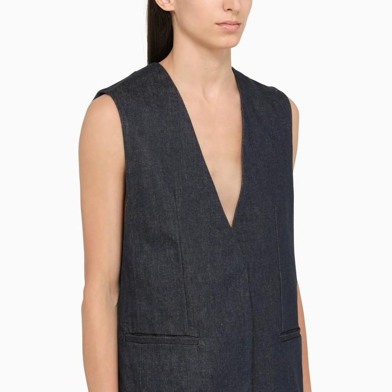 blue cotton waistcoat by Selfnex