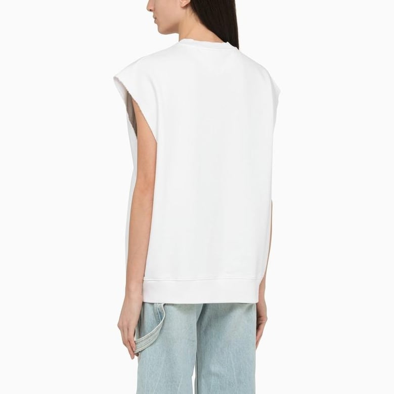 white cotton over vest with logo by Selfnex