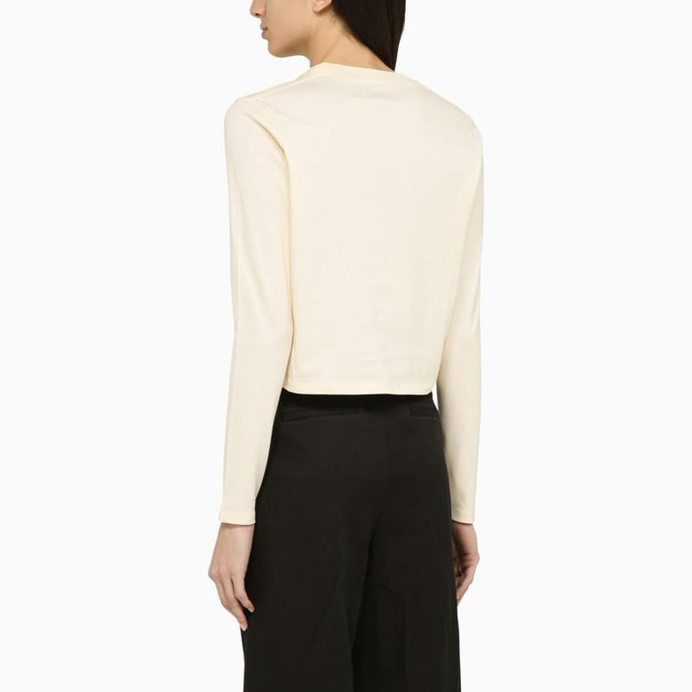 ivory cotton crew-neck jumper by Selfnex