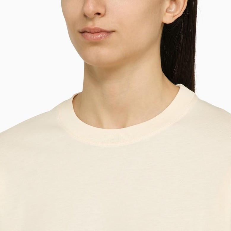 ivory cotton crew-neck jumper by Selfnex
