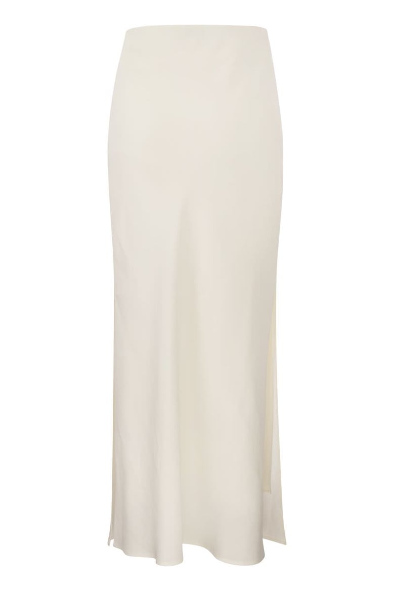 viscose and linen long pencil skirt by Selfnex