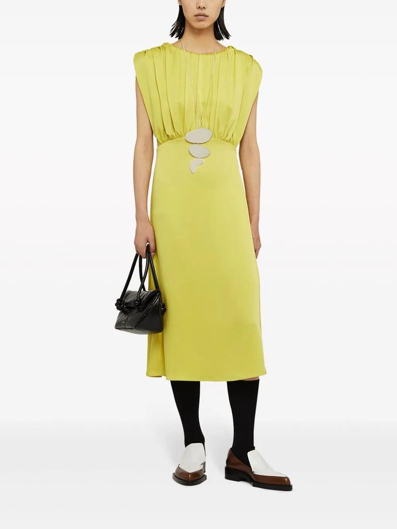 vestido midi fruncido by Selfnex