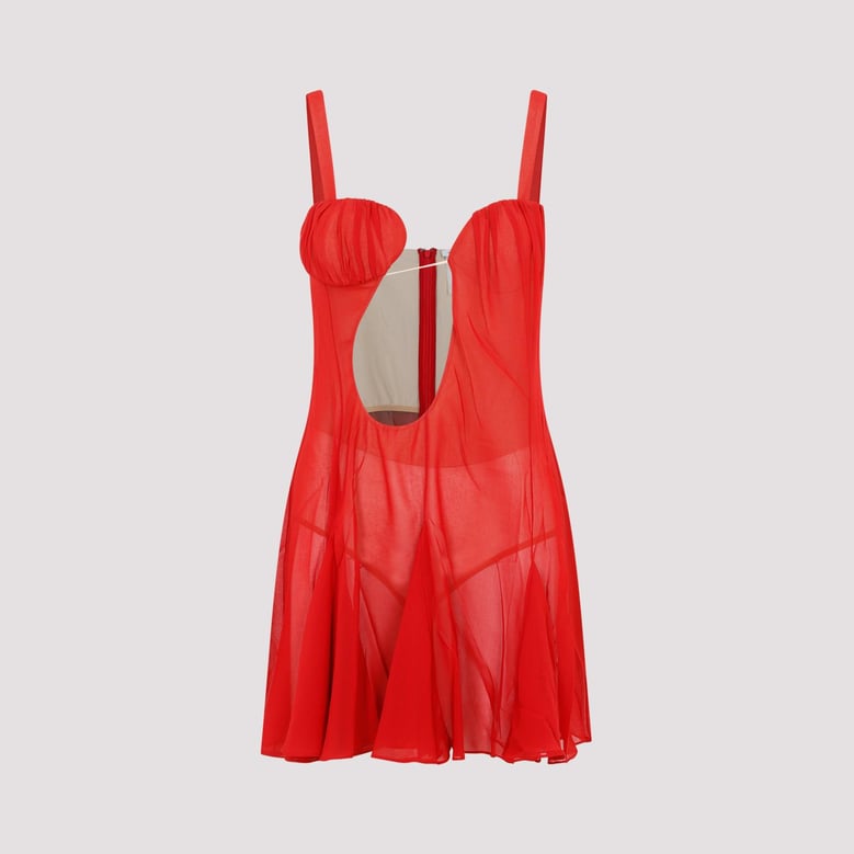 asymmetrical panel godet mini dress by Selfnex