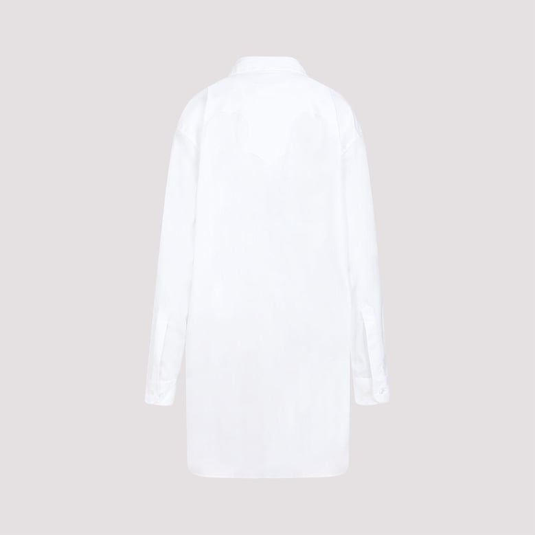 white poplin shirt mini dress by Selfnex
