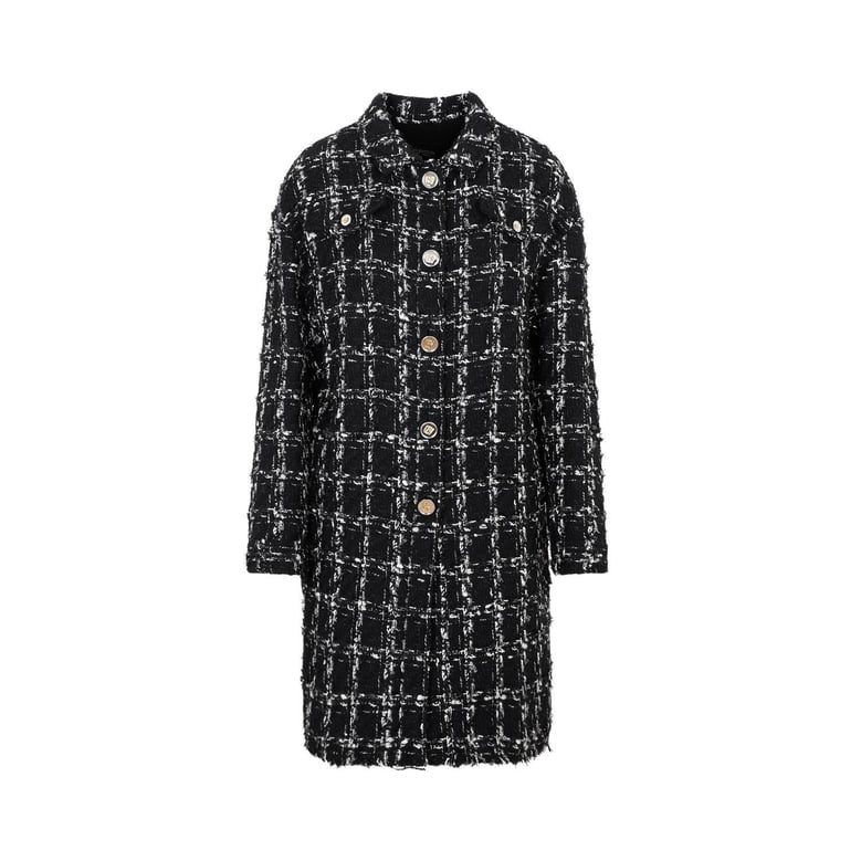 checked bouclé coat by Selfnex